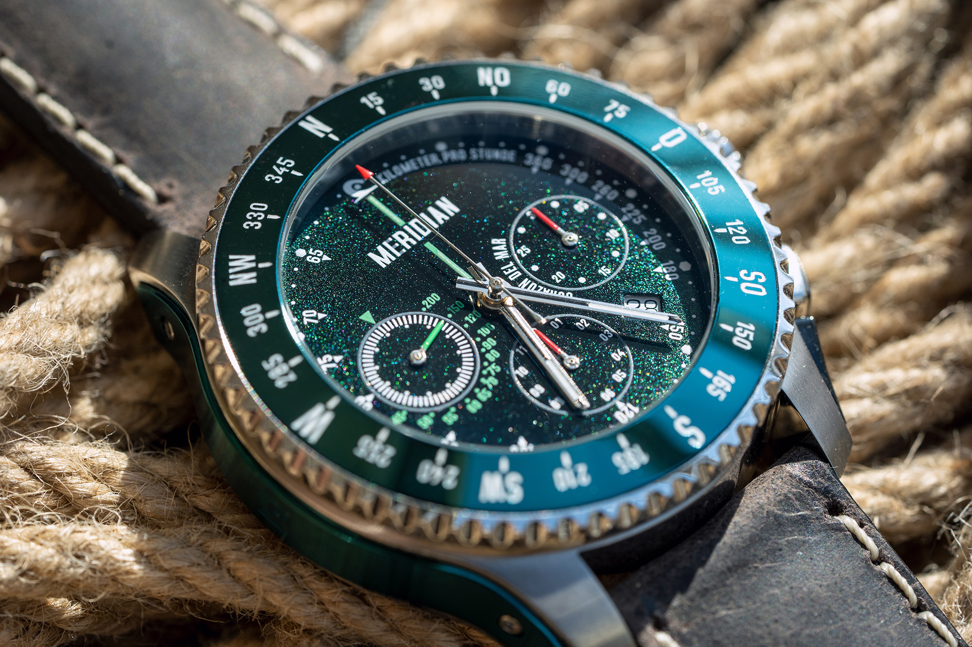 CdM Meridian Chronograph Reflexión Chamäleon Grün